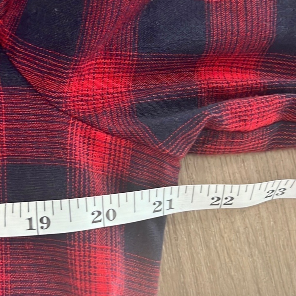 Promesa,Promenade,USA,Red Navy Plaid Cotton Button-Front Flare Midi Dress,Size L - Picture 11 of 14